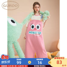 GUKOO 果壳 旗下YSO品牌睡衣女 女撞色背带连体衣 S