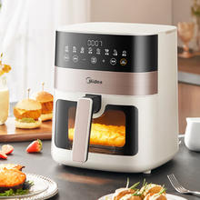 Midea 美的 空气炸锅家用6.3L大容量 可视 不用翻面 大功率 液晶触控智能多功能电炸锅 MF-KZC6381