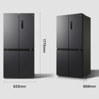 Midea 美的 慧鲜471升一级能效双变频十字双开四开多门风冷无霜家用大容量超薄电冰箱BCD-471WSPZM(E)