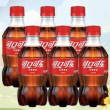 可口可乐 Coca-Cola 汽水碳酸饮料300mL 6瓶 含糖可乐