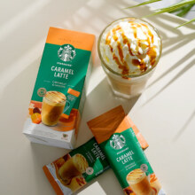 星巴克 土耳其进口即溶香草/焦糖/拿铁速溶咖啡粉 4杯/盒*4盒