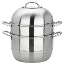 MAXCOOK 美厨 蒸锅 304不锈钢蒸锅28CM 三层复底 燃气炉电磁炉通用MCZ306