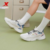 XTEP 特步 男鞋夏季网面透气休闲鞋女鞋简约百搭运动鞋复古潮流老爹鞋子