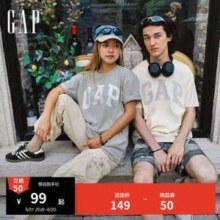 Gap 盖璞 2024辛苦 男女同款 LOGO简约基础款圆领纯棉T恤