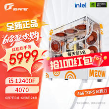 5999的4070海景房主机！！！七彩虹橘猫RTX4070主机联名DIY组装台式电脑游戏整机