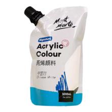 蒙玛特 丙烯颜料100ml自立袋装补充包防晒防水不掉色流体肌理画DIY石头T恤球鞋防水纺织颜料白色金色美术画画