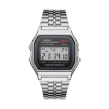 卡西欧（CASIO）小春同款 经典复古小方块 情侣钢带 夜光电子小银表 男女通用送礼 A158WA-1