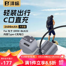FB 沣标 DMW-BLK22两块装Type-C口直充相机电池松下S5 S5二代