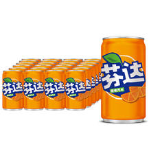 Fanta 芬达 可口可乐（Coca-Cola）芬达 Fanta 橙味 碳酸汽水饮料迷你摩登罐 200ml*12罐 整箱装