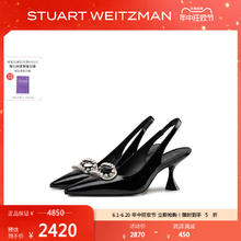 STUART WEITZMAN SW BLINGRING XCURVE 75 SLINGBACK 春夏新款水晶露跟高跟鞋单鞋