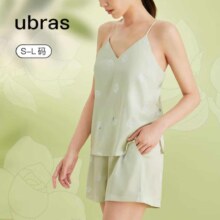 ubras 流光睡衣女带杯垫吊带、短裤套装