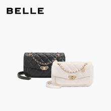 88VIP会员：BeLLE 百丽 包包女新款小香风链条包黑色百搭气质时尚单肩斜挎包X6940BX4