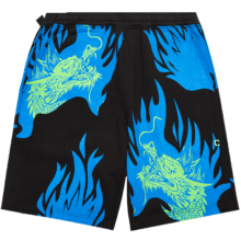 CLOT【CLOTTEE】龙形火焰卫裤短裤 陈冠希主理 蓝色 00S