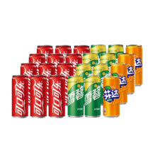 京东百亿补贴、plus会员：可口可乐（Coca-Cola）可乐*12+雪碧*8+芬达*4 有糖汽水 碳酸饮料  330ml*24瓶