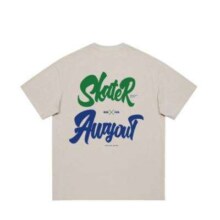 it Awayout 男装2024夏季时尚百搭圆领宽松短袖男式印花短袖T恤