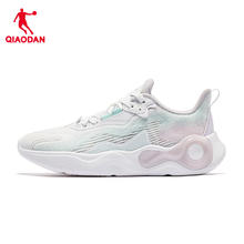 QIAODAN 乔丹 中国乔丹休闲鞋女2024夏季新款针织网面潮流轻质运动鞋白色跑步鞋