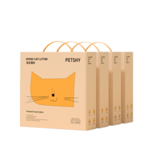 petshy天然豆腐猫砂细混合型无尘大袋2.5公斤*4包装