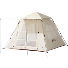 牧高笛（MOBIGARDEN）自动帐篷 户外露营大门厅3-4人公园帐零动160 NX22561007 米白
