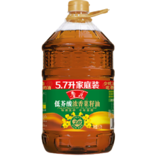 plus会员：鲁花 低芥酸浓香菜籽油 5.7L+凑单