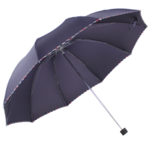 天堂 双人雨伞三折强抗风易甩干晴雨伞64*10骨 3311E深藏青可定制