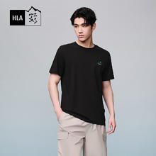 HLA 海澜之家 T恤男24新循迹山不在高系列凉感短袖男夏HNTBW2W164A 黑色