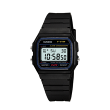 卡西欧（CASIO）手表 多功能简约中性小方块学生电子表 F-91W-1DG