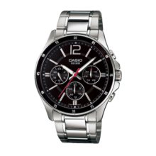 卡西欧（CASIO） 男表商务休闲简约指针防水钢带表男士手表 MTP-1374D-1A矿物强化玻璃镜面