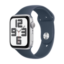 Apple/苹果 Watch SE 2023款智能手表GPS款44毫米银色铝金属表壳风暴蓝色运动型表带S/M MREC3CH/A