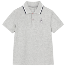 暇步士（Hush Puppies）童装儿童夏装POLO衫男童2023年夏季新款简约纯色时尚翻领短袖 冰晶蓝 140cm