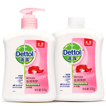 Dettol 滴露 健康抑菌洗手液滋润500g+500g瓶补充装液替换 儿童洗手消毒家庭装
