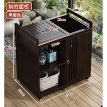 YONGJUE 永爵 移动茶台 黑檀色 单门款长65cm 无盖板