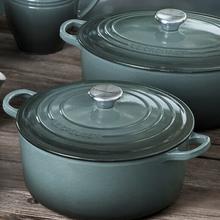 值选、PLUS会员：LE CREUSET 酷彩 珐琅铸铁锅 22cm 海蓝色