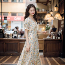 PLUS会员：FOURDATRY 夏季碎花连衣裙