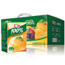 汇源 无添加纯果汁维生素c饮料 礼盒100%橙汁200ml*12盒 整箱礼盒