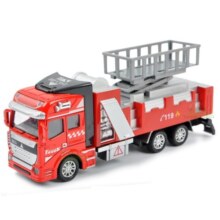 凌速1:48消防工程军事回力玩具儿童玩具车 工程混凝土搅拌车