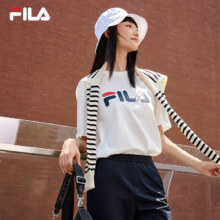 PLUS会员:FILA 斐乐 官方情侣短袖T恤经典LOGO圆领纯棉宽松上衣(短袖合集)