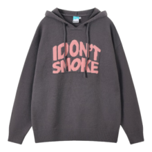 Donsmoke【调色盘】美式街头连帽宽松休闲大logo毛衣卫衣男女情侣潮 深灰 XL