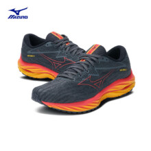 美津浓（MIZUNO）【WAVE RIDER 27】运动跑步鞋男女鞋子缓震耐磨透气跑步鞋 51/灰色/红色/黄色 42