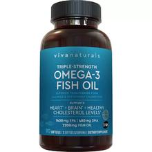 Viva Naturals Viva美国高纯度3倍深海鱼油软胶囊Omega3欧米伽天然鱼油90粒