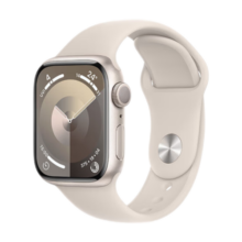 Apple/苹果 Watch Series 9 智能手表GPS款41毫米星光色铝金属表壳 星光色运动型表带M/L MR8U3CH/A