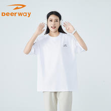 Deerway 德尔惠 7A抗菌纯棉情侣短袖t恤夏季新款潮流宽松圆领半袖