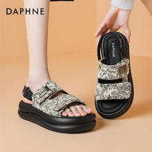 百亿补贴：DAPHNE 达芙妮 旗舰店女鞋2024夏新款舒适时尚厚底运动凉鞋舒适凉拖鞋两穿