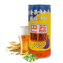 京东百亿补贴、plus会员:巴荔 原浆啤酒 德式小麦精酿啤酒 白啤果酒 百香果啤酒1L*6罐
