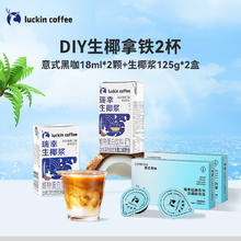瑞幸咖啡 咖啡液尝鲜装DIY自制生椰拿铁黑咖啡浓缩咖啡液2颗+mini生椰浆2盒