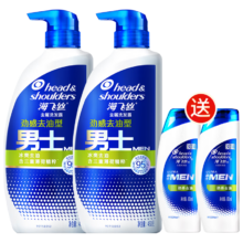 京东百亿补贴、plus会员:海飞丝去屑洗发水男士劲感去油450g*2送80g*2洗发露洗头膏液控油套装