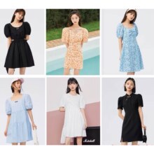 Semir 森马 女士高级感气质黑色复古夏季连衣裙 多款可选