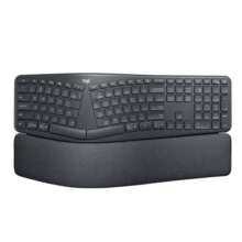 罗技（Logitech）K860无线蓝牙键盘 人体工学键盘分体式 笔记本电脑办公键盘Mac 改善姿势带手托电池款多设备全尺寸 K860键盘(优联接收器)