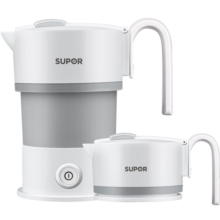 苏泊尔（SUPOR）电热水壶 便携式烧水壶 SW-06J007 食品级硅胶折叠电水壶 出差旅行开水壶 0.6L