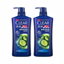 清扬 青柠薄荷醇清爽控油型洗发水750g*2瓶