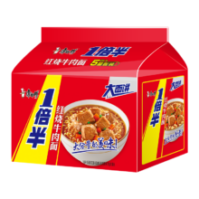 限广东、福建等、plus会员：康师傅 方便面 一倍半红烧牛肉面 110g*5包